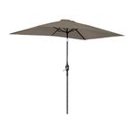 Green Bay 2x3m Garden Parasol Umbrella Patio Outdoor Sun Shade Aluminium Crank Tilt Mechanism Brown