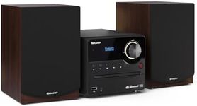 SHARP XL-B517D(BR) 45W Hi-Fi Micro System – Bluetooth 5.0 Stereo with DAB+/FM Radio, CD Player, USB MP3 Playback, 2-Way Wooden Speakers, EQ Sound Modes & Remote Control – Brown