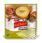 WEL BAKED Whole Wheat Khakhra - Bajri Methi Garlic | Cholesterol Free Dry Chapati | Ready To Eat - Roasted - Gujarati Snacks | Vacuum Packed (Pack Of 4, 200 Gm)