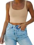 REORIA Damen Crop Top elegant Corset Top Neckholder Top Aesthetic Sport Sommer Tops Skin M