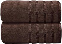 Casabella Deluxe 2 Piece Jumbo Bath sheet 90x180 cm 100% Cotton Extra Large Bath Towels Highly Absorbent Brown Bath sheets Towels