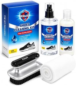 Ribub Shoe Cleaning Kit & Sneaker Care Kit – Sneaker Cleaner for Mesh Shoes, Leather, Canvas, Deep Clean Shoe Cleaner with Brush for Most Sneakers