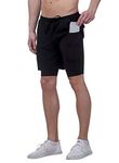 Revo Men's 2-In-1 Sports Shorts With Phone Pocket, Light Weight & Quick Dry For Gym, Running & Athletic Wear (Double Black, Medium)