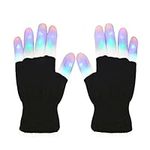 Vicloon LED Flashing Rave Gloves Finger Light Gloves with Multi Modes, Colorful Light Up Warm Gloves for Zoom Themed Night Party Festivals Halloween Christmas