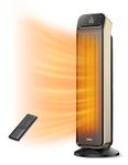 DREO Space Heater Indoor, 25" 11.5ft/s Fast Portable Room Heater with Remote and Thermostat, 3 Modes, Overheating & Tip-Over Protection, Electric Heaters for Indoor Use Large Room, Bedroom, Gold