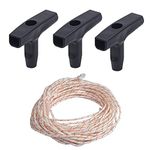 YPLonon Recoil Starter Rope 10-Meter 3.5mm Lawn Mower Pull Cords with 3Pcs Black Starter Handle Engine Starter Rope for Lawn Mower Chainsaw Trimmer Edger Brush Cutter Engine Parts