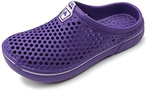 Amoji Garden Clogs Shoes Sandal House Slippers Home Room Shoes Indoor Outdoor Shower Shoe Sport Kids Child Children Baby Boys Girls (Toddler/Little Kid/Big Kid) Purple 6-7 M US Big Kid
