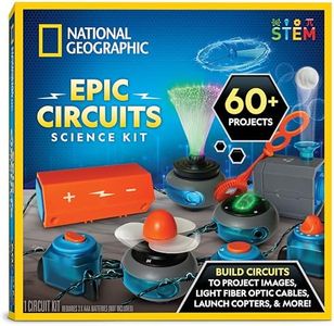 National Geographic Circuit Maker Kit - Electronics Kit for Kids with 60 Electrical Circuit Projects, Electric Circuit STEM Toy, Electronic Projects, Electrical Circuit Kit for Kids, Electricity Kit