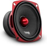 DS18 PRO-X4.4BM Loudspeaker - 4", Midrange, Red Aluminum Bullet, 200W Max, 100W RMS, 4 Ohms - Premium Quality Audio Door Speakers for Car or Truck Stereo Sound System (1 Speaker)