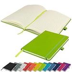 A5 Notebook Writing Pad New Lined Hardback Journal Notepad Notes Diary Pad (Lime)