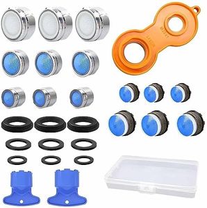 BouGPeng Aeratore Rubinetto M24 M22 M21 M18 15 Pezzi Aeratori per Rubinetti Acqua Risparmio 24mm 22mm 21mm 18mm Maschio con Chiave Filtro Rompigetto Aeratore per Rubinetto Lavandino Cucina e Bagno
