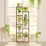 Bamworld 62 " Tall Plant Stand for Indoor Plants Outdoor Corner Plant Shelf Flower Stands for Living Room Balcony and Garden