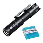 Fenix LD12R EDC Flashlight, 600 Lumen USB-C Rechargeable, AA Compatible, Main and Side Dual LEDs Work Light with Magnetic Clip and Lumentac AA Organizer