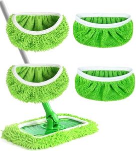 Lot de 4 tampons réutilisables pour Balai Swiffer Sweeper, lavables en Microfibre, serpillières sèches et humides Rechargeables pour sols durs et parquets
