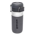 Stanley Quick Flip Stainless Steel Water Bottle 0.47L - Keeps Cold For 7 Hours - Leakproof - BPA-Free Thermos - Dishwasher Safe - Cup Holder Compatible - Charcoal