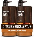 Every Man Jack Nourishing Citrus + Eucalyptus Mens Body Wash for All Skin Types - Naturally Derived Ingredients - Cleanse and Hydrate Skin with Coconut and Glycerin - 24 Fl Oz (2 Pack)