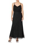 Adrianna Papell Women's long Dress, Black, 12 UK