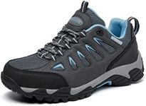 SHULOOK Hiking Shoes Women | Waterproof Shoes for Women | Comfortable & Light-Weight & Non-Slip | Women's Hiking Shoes Walking Trekking Camping Tennis Sport Sneakers Grey Blue 10.5, Grey Blue, 10.5