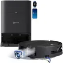 ECOVACS DEEBOT T80 Omni Robot Aspirateur Laveur, 18 000 Pa, Nettoyage Automatique instantané OZMO Roller, ZeroTangle 3.0, Lavage à l'eau Chaude 40-75 ℃, Séchage à air Chaud, Noir