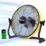 Smartele FF12 Rechargeable Floor Fan, Battery Powered Fan, Cordless Outdoor Fan, Industrial Fan, Air Circulating Fan With 15000mAh Battery, Fast Charging, Run Up to 30 Hours, Ideal For Garage, Barn, Gym, Patio, Camp, 12 inch