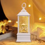 YT3 Studio Carousel Snow Globe Lantern Music Box Carousel Horse Musical Snow Globe USB/Battery Operated Glitter Globe Room Decor for Kids Children Daughter Girl Women Wife Birthday Mother's Day