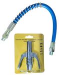 Inditrust 1pc Double handle Grease Gun Coupler with 1pc 30cm Hose 10000 PSI compatible with All Grease Guns 1/8"