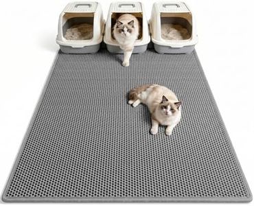 Pieviev Cat Litter Mat Double Layer Waterproof Urine Proof Trapping Mat 1 Pack (Gray, 47x36 Inch (Pack of 1))