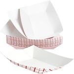 Heavy Duty, Greaseproof .5 Lb Paper Food Trays 200 Pk. Recyclable, Coated Mini Paperboard Baskets. Ideal Tray for Festival, Carnival and Concession Stand Treats Like Fries, Ice Cream and Onion Rings