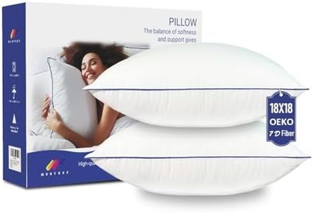 Wuuyuef 18 x 18 Pillow Insert Set of 2, Machine Washable Soft Fluffy Hypoallergenic Virgin Polyester Premium Throw Pillow Stuffer, Decorative Cushion for Bed, Couch, Sofa - White