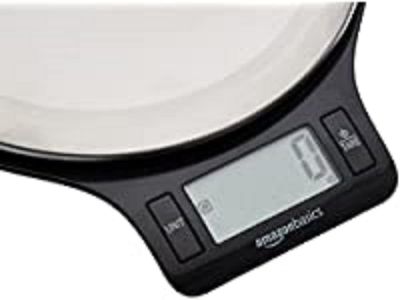 Amazon Basics Digital Kitchen Scale – LCD Display, Stainless Steel