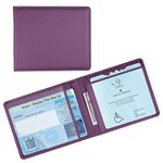 OFFCUP Disabled Badge and Timer Holder, PU Leather Disabled Badge Holder Wallet Protector, Blue Badge Timer Holder ProtectorHologram Safe Disabled Badge Holder (Purple)