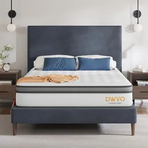 DWVO King Size Mattress - 10 Inch Memory Foam Mattress Twin - Hybrid Mattress in a Box with Pocket Spring Coils for Motion Isolation/Edge Support/Quiet Sleep/CertiPUR-US