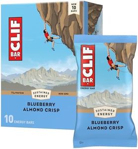 CLIF BAR - Blueberry Almond Crisp - Made with Organic Oats - 11g Protein - Non-GMO - Plant Based - Energy Bars - 2.4 oz. (10 Pack)