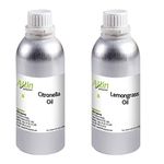 Allin Exporters Pack Of Natural Mosquito Repellent Oil, Citronella Oil (250ml) & Lemongrass Oil (250ml) - 500ml Total