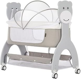 Dream On Me Cub Portable Bassinet in Grey, Multi-Use Baby Bassinet with Locking Wheels, Large Storage Basket, Mattress Pad Included, JPMA Certified