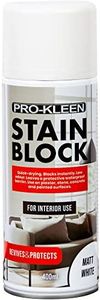 Pro-Kleen Stain Block Spray Paint Primer - Covers Mould, Grease, Nicotine & Rust Stains - for Walls & Ceilings - Leaves a Waterproof Barrier - White Matt (400ml)