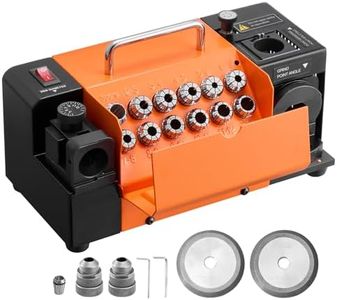 VEVOR Drill Bits Sharpener MR-13B+, 3-15mm Drill Bit Grinder Sharpener with Adjustable Lip Relief Angle & 95°-135° Point Angle, 5800RPM High Speed Re-Sharpener with 13 Collets, CBN & SDC Wheels