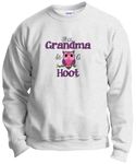 This Grandma Is A Hoot Long Sleeve Crewneck Sweatshirt, Ash, Large
