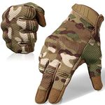 WTACTFUL Airsoft Gloves for Men Women Flexible Breathable Touch Screen Full Finger Gloves for Painball Motorcycle Cycling Motorbike Small CP Camo