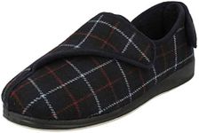 Padders Phillip Extra Wide Fitting Mens Memory Foam Slippers (9 UK, Navy Combi, numeric_9)