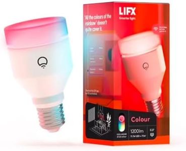 LIFX Colour A60 1200 lumens [E27 Edison Screw], Billions of Colours and Whites, Wi-Fi Smart LED Light Bulb, No Bridge Required, Compatible with Alexa, Hey Google, HomeKit and Siri.