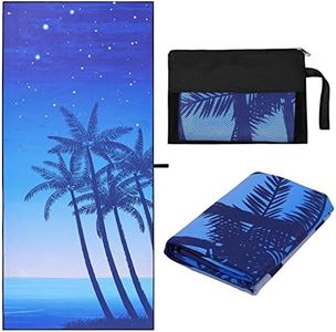 MoKo Toalla de Playa, 185 x 85cm Manta de Playa de Microfibra Secado Rápido Anti-Arena de Patrón Impreso a Doble Cara con Bolsa de Almacenamiento para Playa Piscina Picnic Yoga, Cocoteros