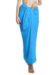 CHAINUPON Womens Beach Pareos Sarong Sheer Long Swimsuit Cover Ups Bikini Wrap Skirt (Sea Blue)