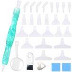 Praise V Do Diamond Painting Art Drill Beading Pen Kit Tool Accessories Stylus Drill Pen with Tips and Clays for Diamond Painting Nail Art Diamond Art Aqua Green