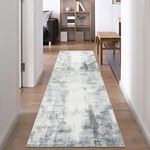 Famibay Runner Rugs for Hallway 65x240cm Carpet Runners Non Slip Long Grey Hallway Hall Runner Abstract Modern Kitchen Rugs Washable Carpet Floor Mat for Hallway Entryway Kitchen