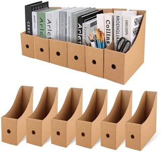 APACALI Pack of 12 Kraft Paper Magazine Files, Cardboard Stand, Magazine Rack, Desk Organiser, Magazine Holder for File Folders, Stationery, Office Supplies Organiser