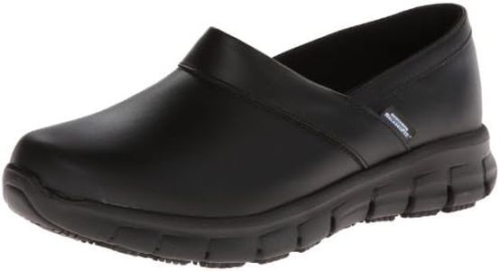 Skechers for Work Women's Relaxed Fit Slip Resistant Work Shoe,Black,6 M US