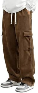 Samfor Pant for Men Casual Feel Cargo Joggers for Men – Cotton Loose Fit Utility Pants with 6 Pockets | Durable Outdoor & Hiking Trousers for man Coffee