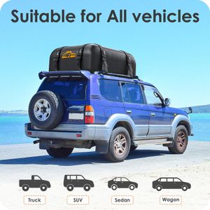 Rymopuey Waterproof Car Roof Bag, 15 Cubic Ft – No Rack Needed, Orange