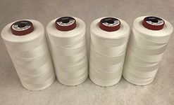 Moon Overlocking Thread 4 x 5000 Yards Polyester Moon Thread Cones White Black Natural Cream (Natural)